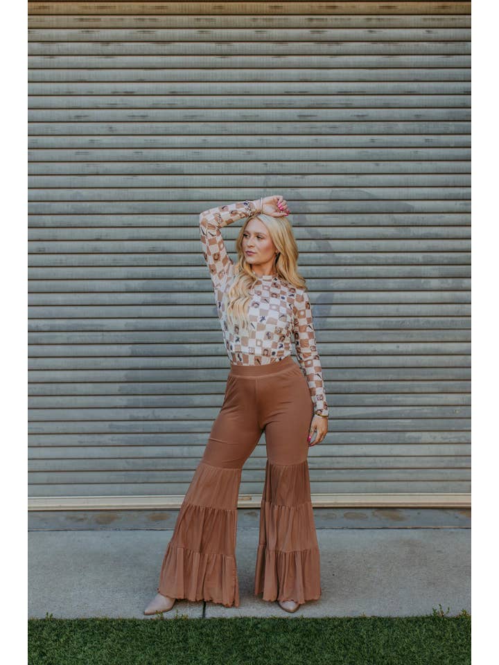 Mocha MK712 Mesh Ruffled Bell Pants for wholesale on Faire