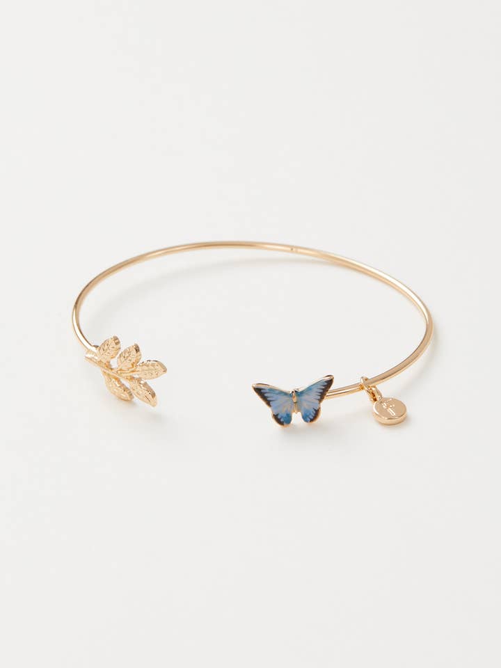 FABLE Enamel Blue Butterfly Bangle - UK, US & EU for wholesale by Fable England