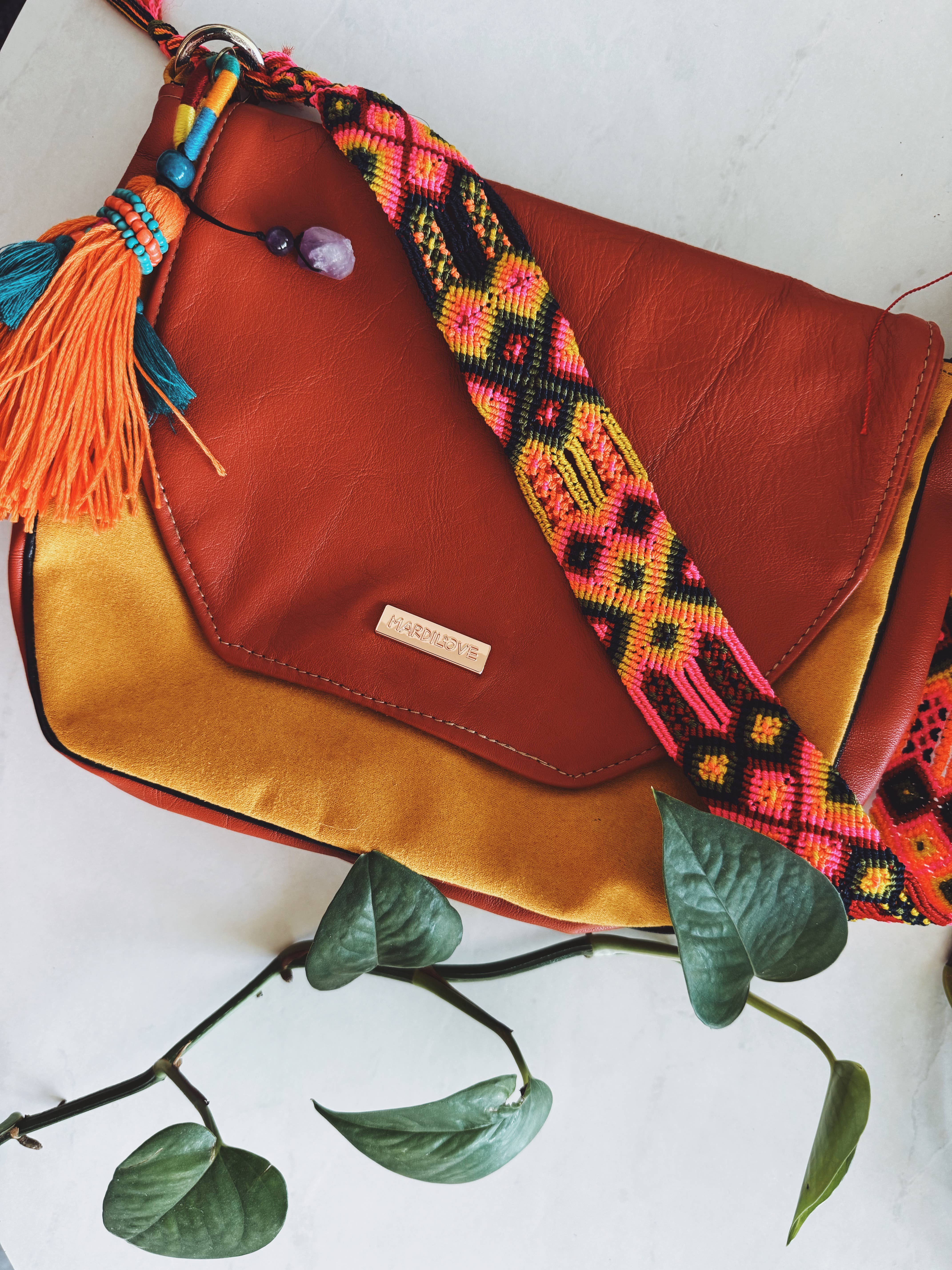 Pura Vida - Wholesale Crossbody Bag - Women's - Leather Mexican Colorful purse 8x10 in | clutch purse 0