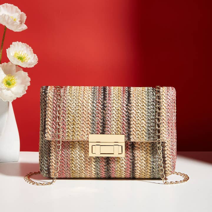 Little Trendy - Wholesale Crossbody Bag - Women's - Women's straw crossbody bag small square bag9