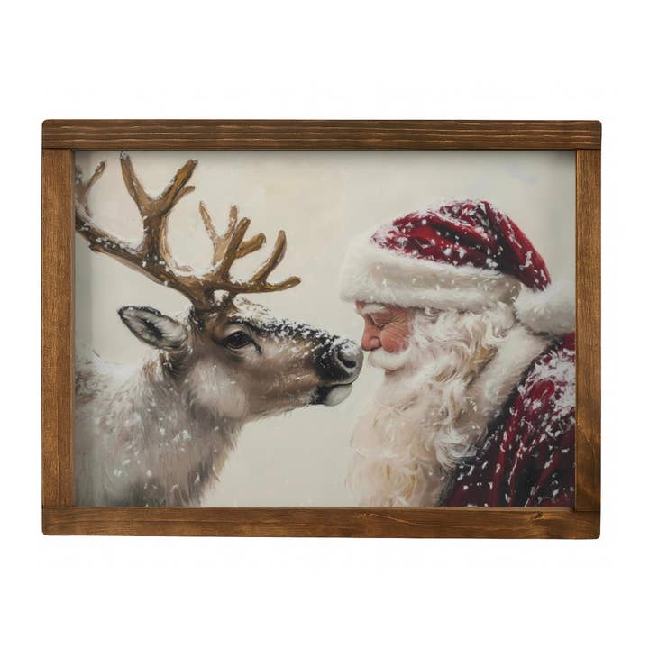 Kerstman en Rendieren Ingelijste Bord SKU: 1720-11x14 voor wholesale door Buckeye Craft Co.