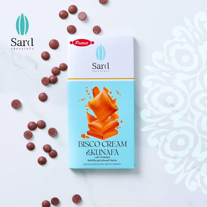 Pistest - Wholesale Chocolate - Dubai Milk Chocolate Bar –Bisco Cream & Kunafa Flavor -3.5oz1
