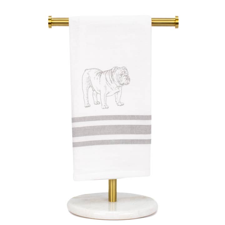 Bulldog Handduk Vit/Svart 20x28 för wholesale av The Royal Standard