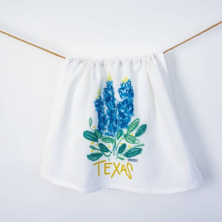 Texas Bluebonnet viskestykke for engroshandel hos Anna Whitham Co.