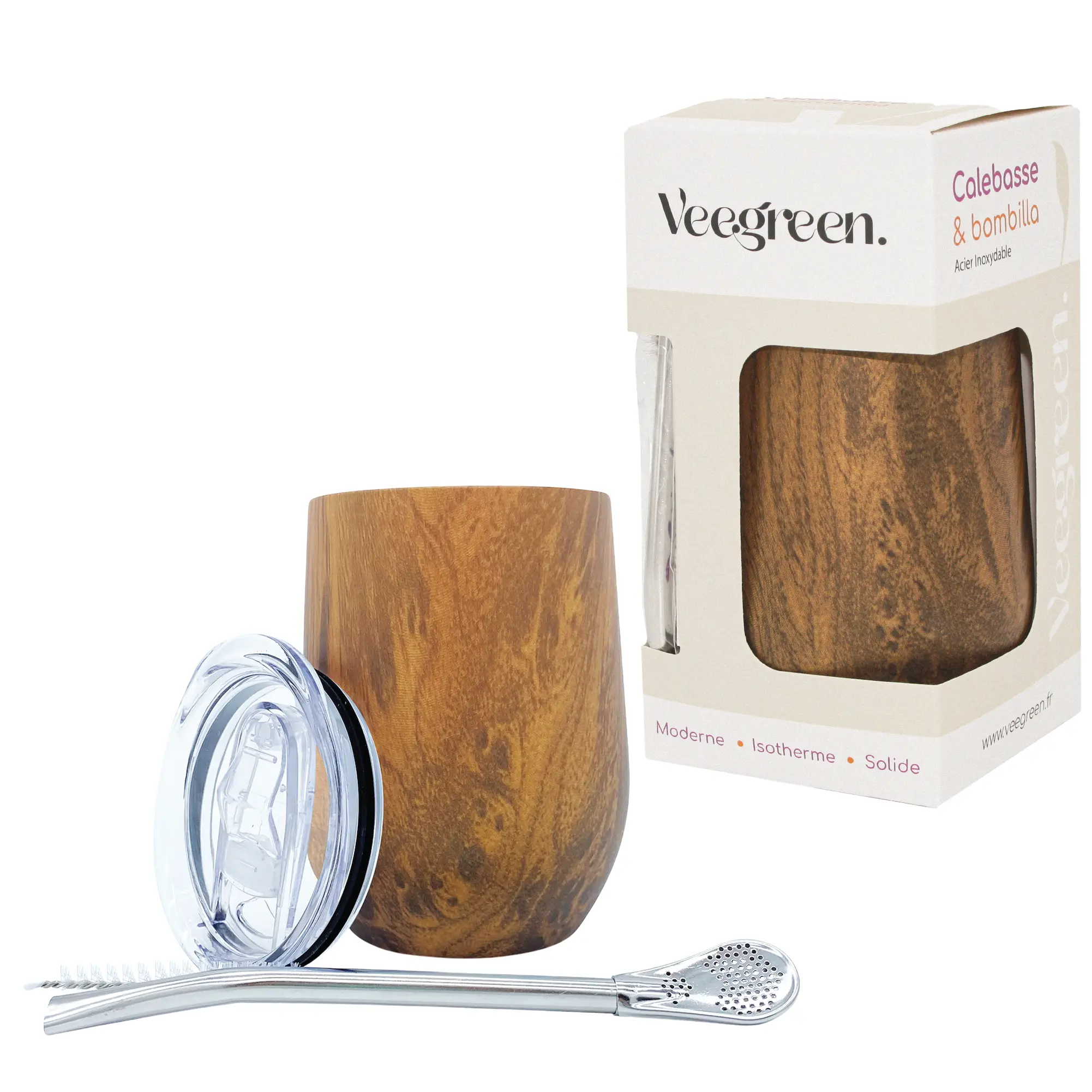 Veegreen - Wholesale Insulated Mug/Tumbler - Calabash mate thermos & its bombilla0