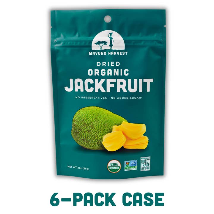 Mavuno Harvest Organics - Wholesale Dried/Dehydrated Fruit - Organic Dried Jackfruit, 6-pack case