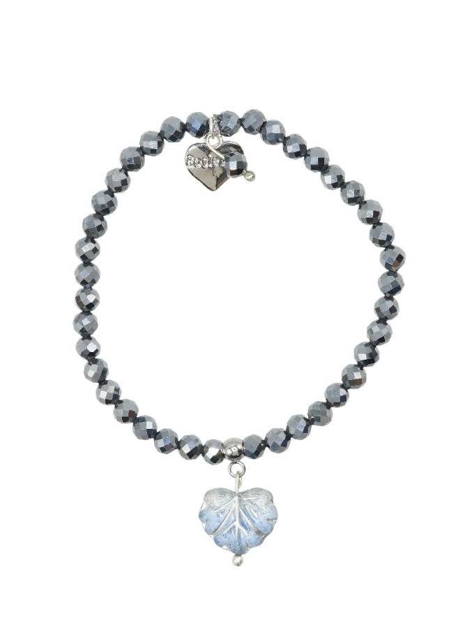 Silver Hematite Maple Leaf Bracelet for wholesale by Rosie Fox