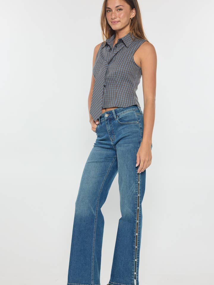 OPEN PACK High Rise Wide with Rhinestone Cutout XP7030 for wholesale by ENJEAN