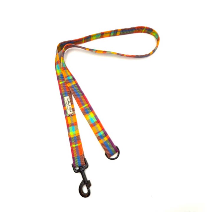 Madras Check Corduroy Dog Lead for wholesale by Barkley and Fetch