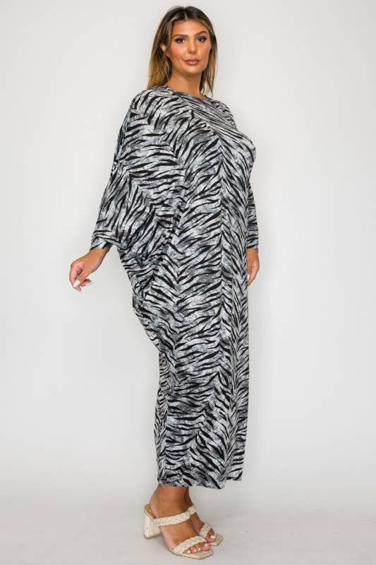 GREY BLACK Asymmetrical Maxi Dress for wholesale on Faire2