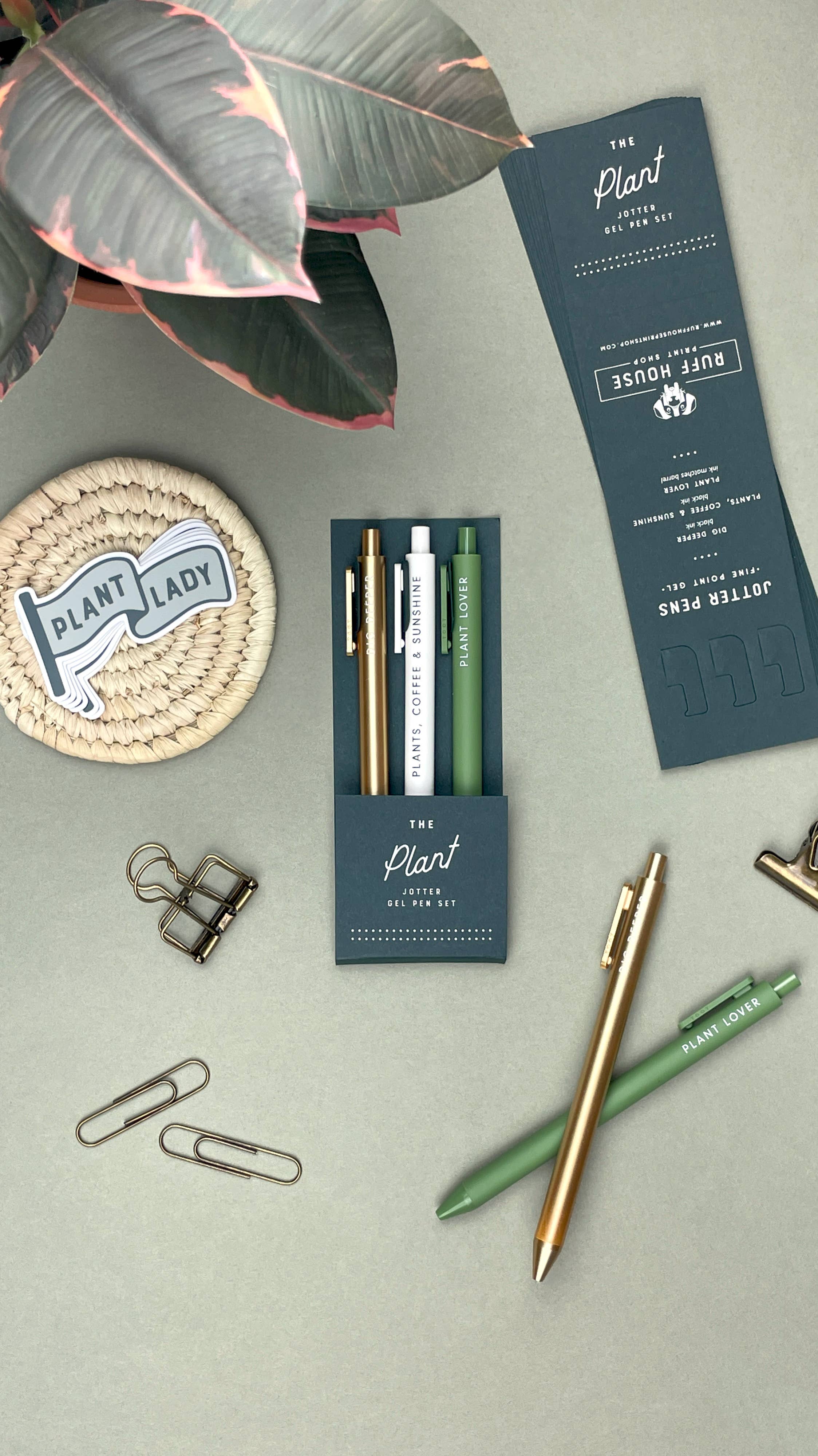 Ruff House Print Shop - Vente Stylos - Ensemble de 3 stylos gel Plant Jotter3