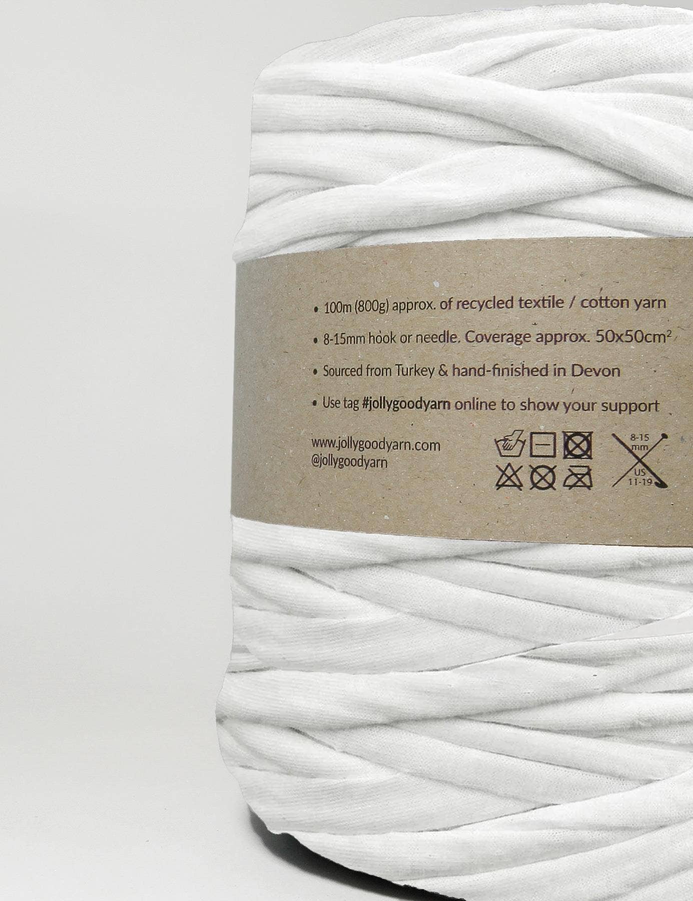 Jolly Good Yarn – wholesale Yarn – White t-shirt yarn by Jolly Good Yarn (100-120m)1