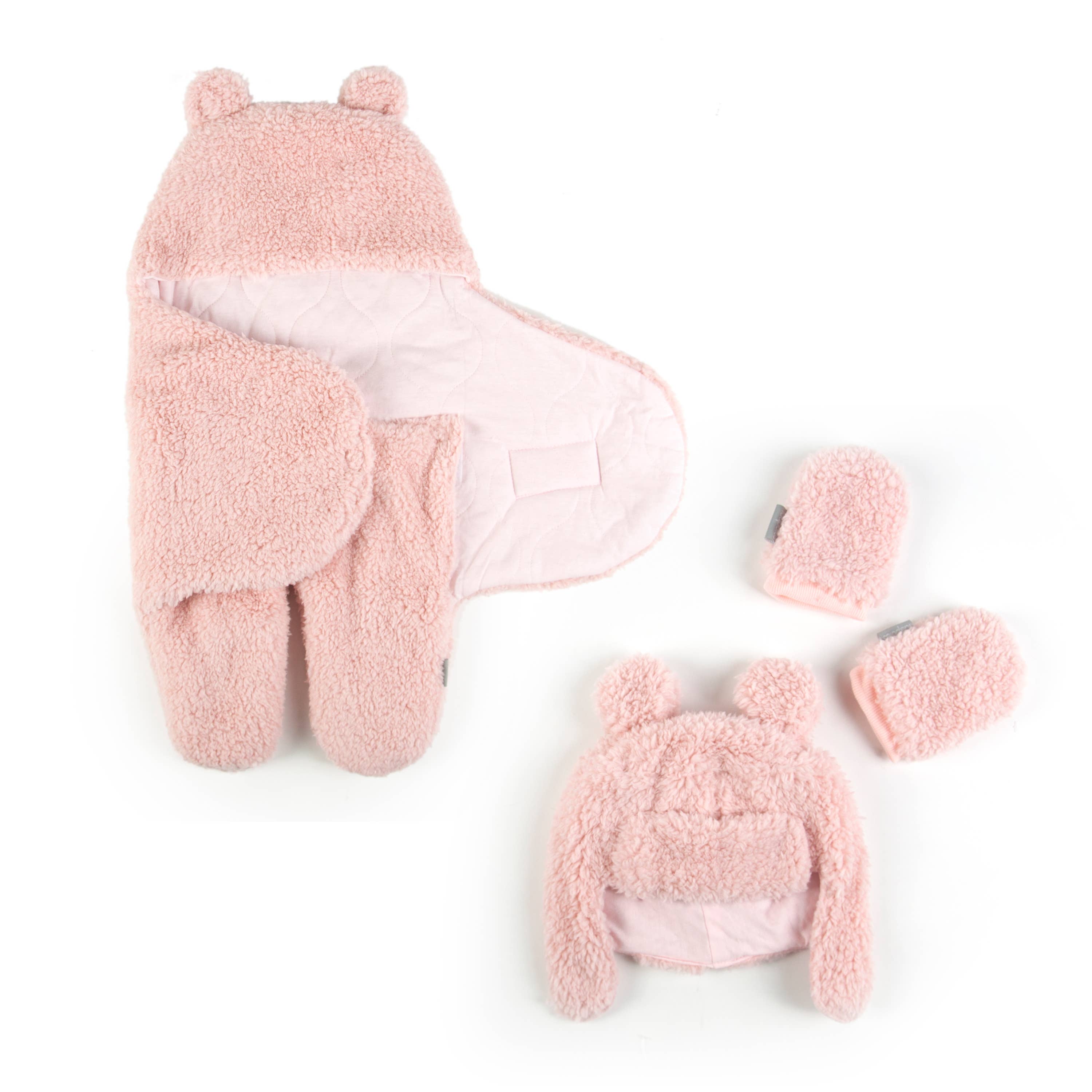 Tadpoles | Baby + Kids | Home + Play - Wholesale Swaddle - Baby - Tadpoles Super Soft Plush Sherpa Swaddle Wrap, Ivory, Blush2