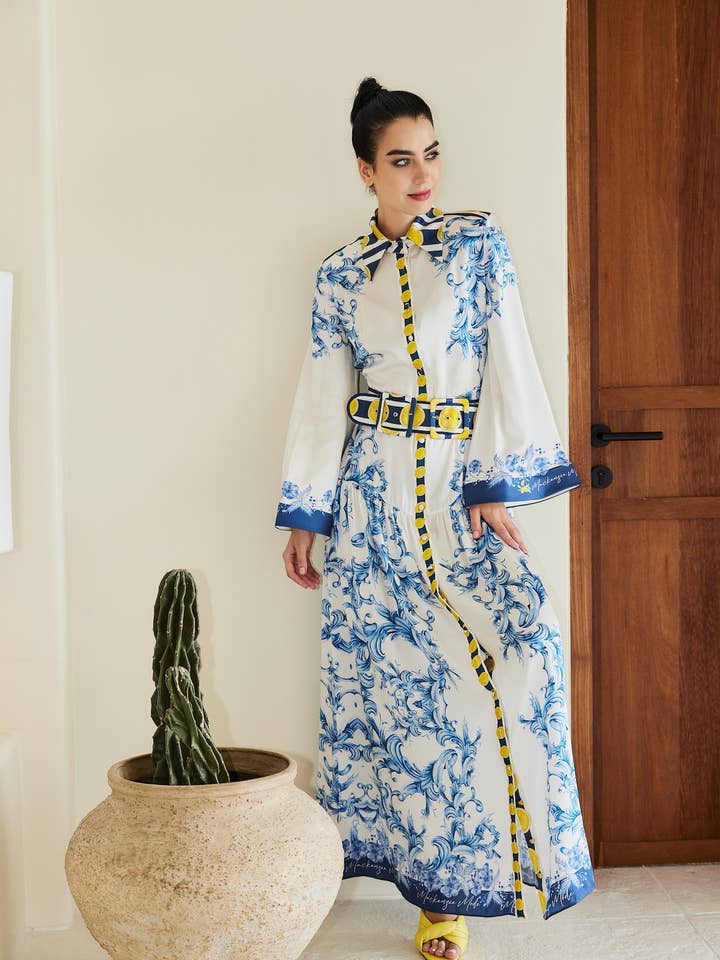 MACKENZIEMODE - Wholesale Dress - Women's - The Lemonade Silk Maxi