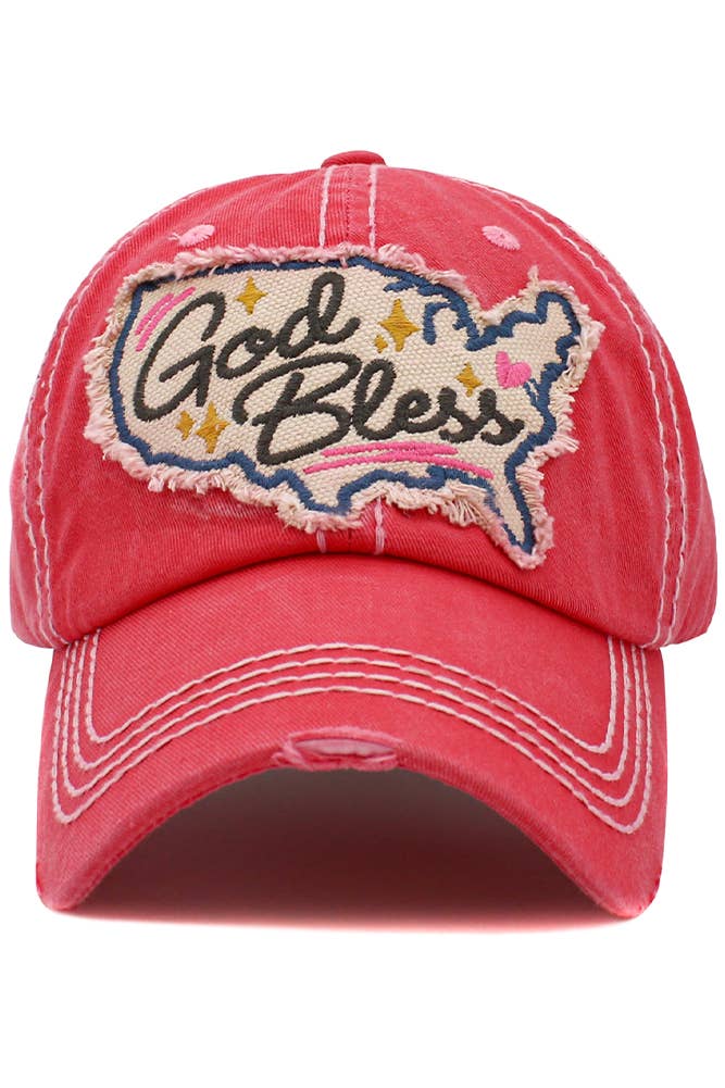 Hana - Wholesale Baseball Cap - Women's - God Bless America Washed Vintage Ballcap7