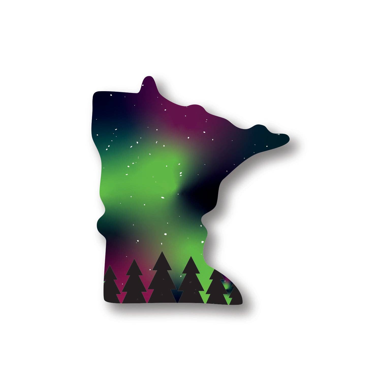 Wild North Co - Wholesale Sticker - MN Northern Lights Sticker1