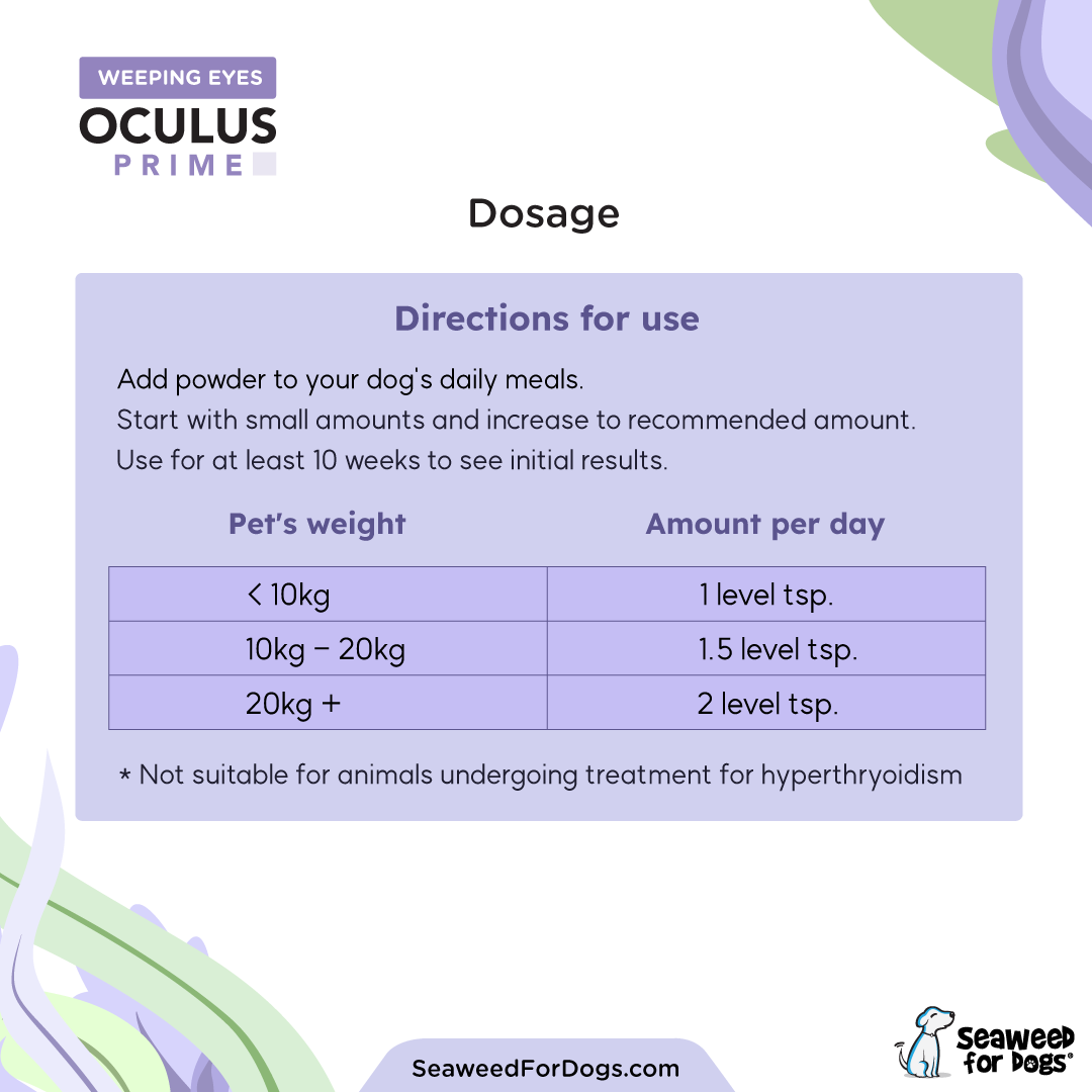 Seaweed For Dogs – wholesale Pet supplement – Dog – Oculus Prime | Control Weeping Eyes Naturally1