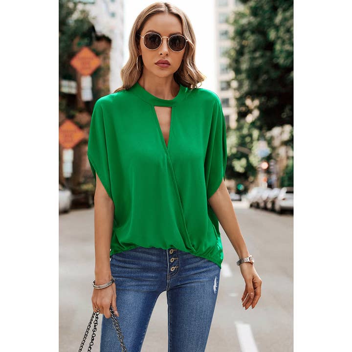 Solid Cut Out Drop Shoulder Loose Shirt for wholesale by Supreme Fashion