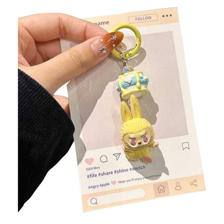 Auraquise - Wholesale Phonecase Strap - Labubu Lazy Yoga Series Plush Phone Strap – Trendy Bag & Phone Charm