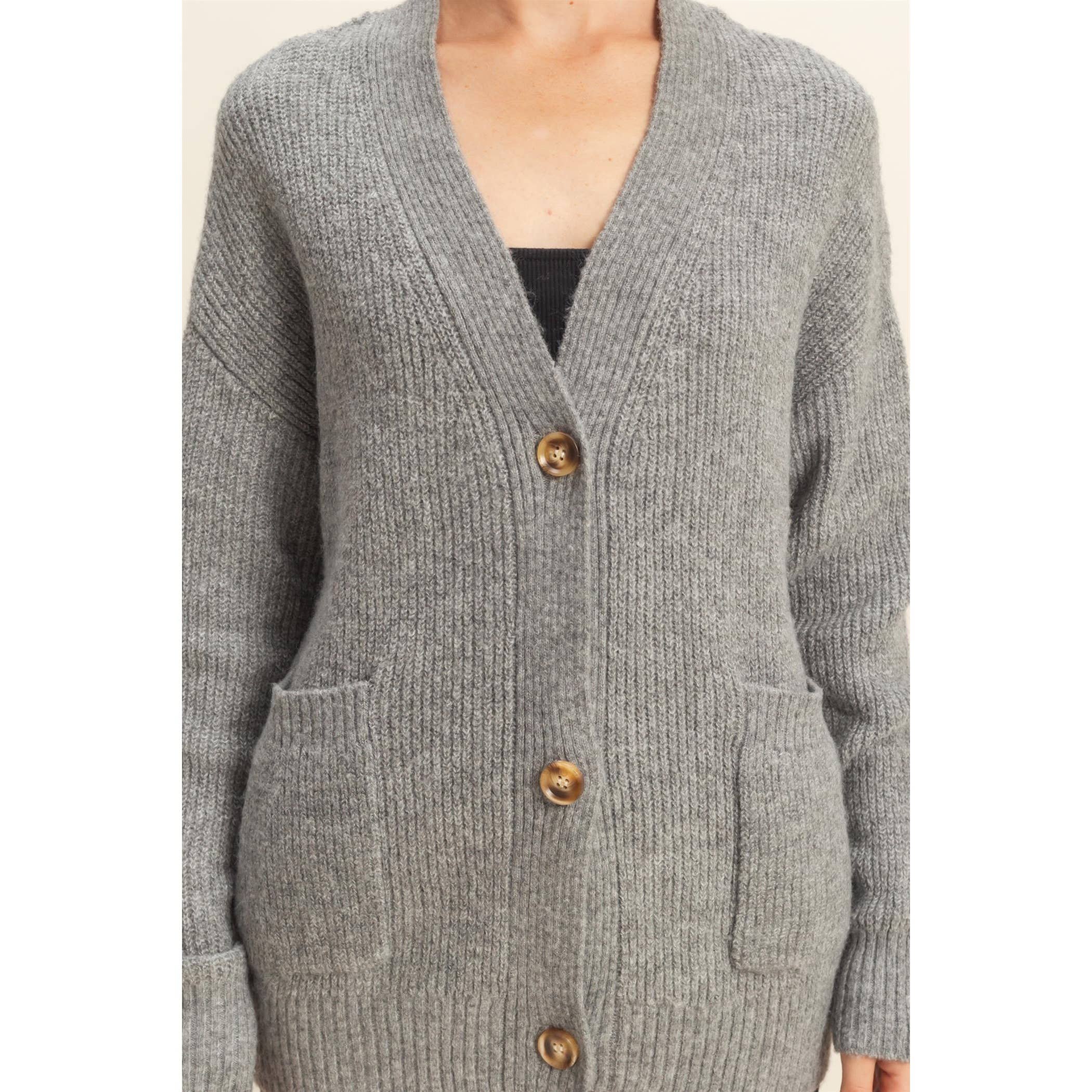 HYFVE - Wholesale Cardigan - Women's - Oversized Sweater Cardigan With Front Pockets12