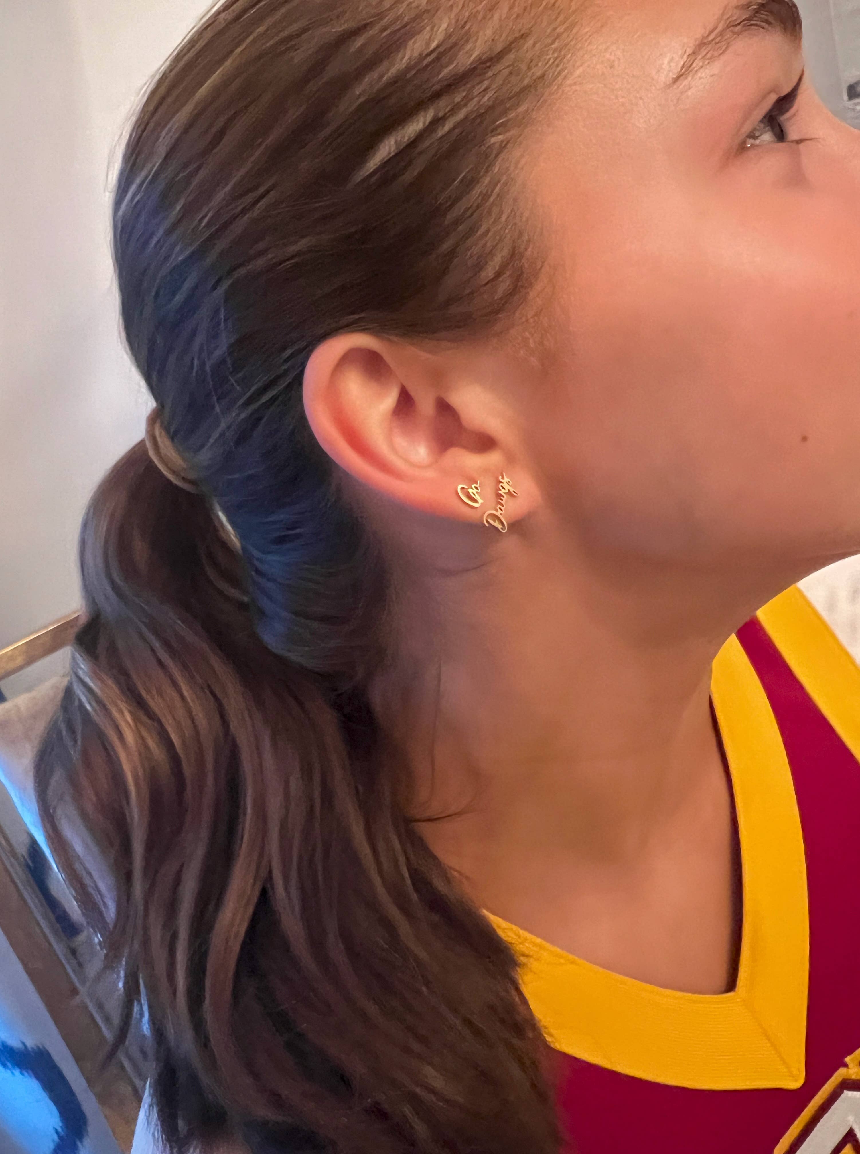 Steele Sloan Designs - Wholesale Stud/Post Earrings - Go Dawgs Cute Game Day Gold Stud Earrings Dawgs Fans3