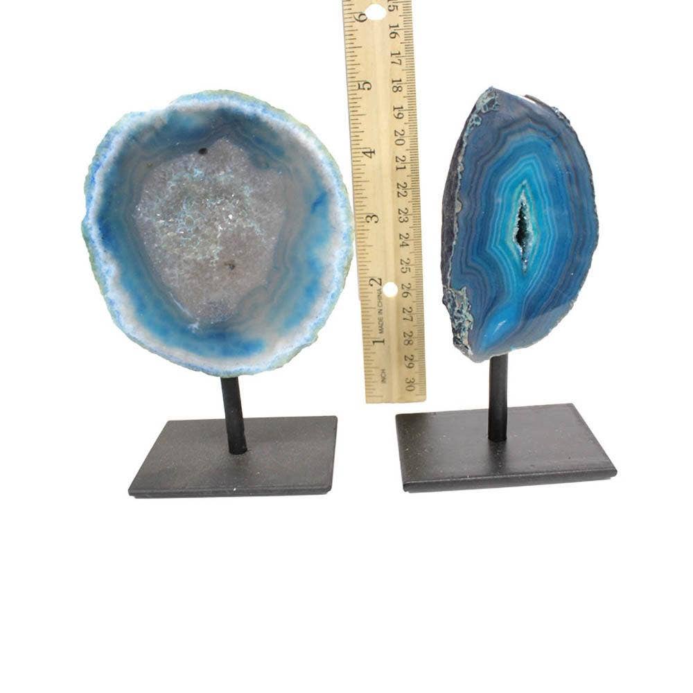 Rock Paradise - Wholesale Decorative Tabletop Object - Agate Geode Crystal Druzy Rock on Metal Base Home Decor20