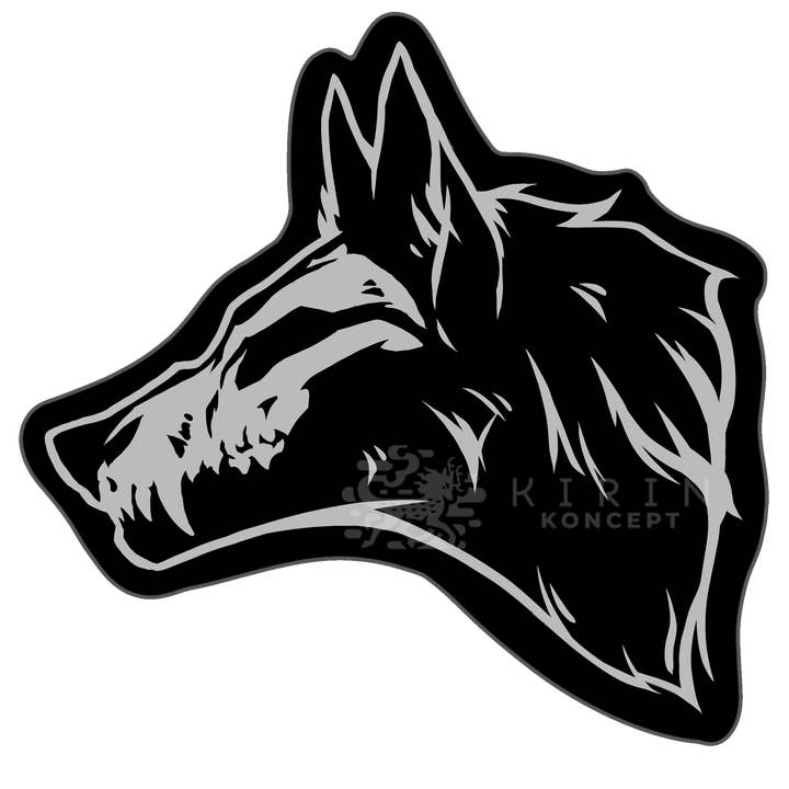 Autocollants en vinyle - Crâne de loup pour la vente par Kirin Koncept