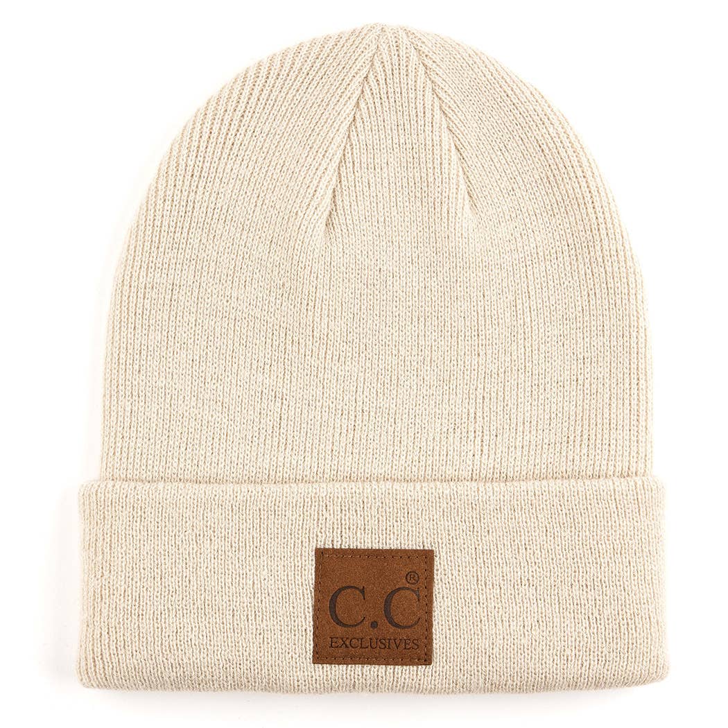 Fashion City - Wholesale Beanie - Unisex - Classic Beanie Hat with Suede Logo Patch1