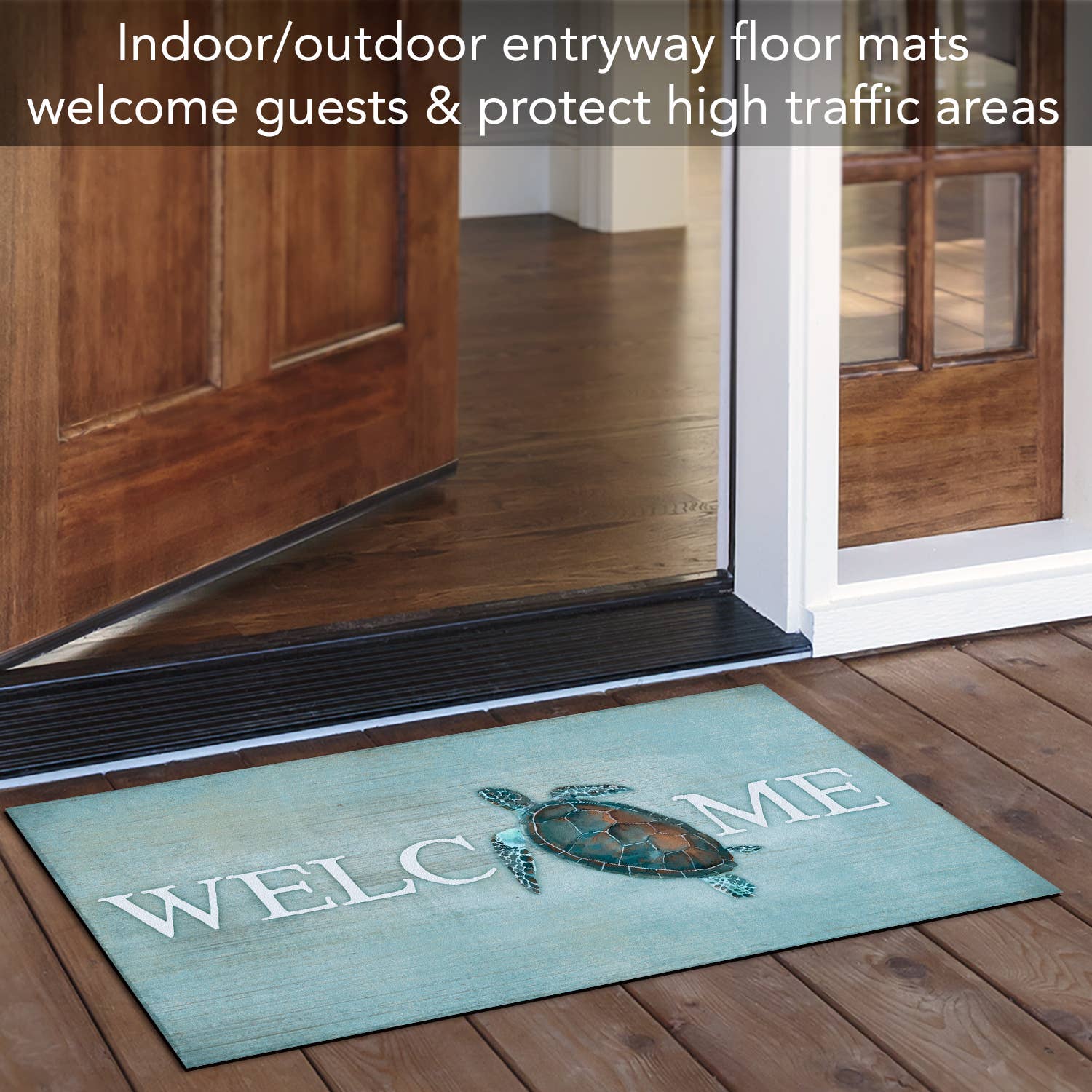 CounterArt/Highland Home/Thirstystone - Vente Paillasson - Tapis d'entrée intérieur/extérieur Sea Turtle Welcome3
