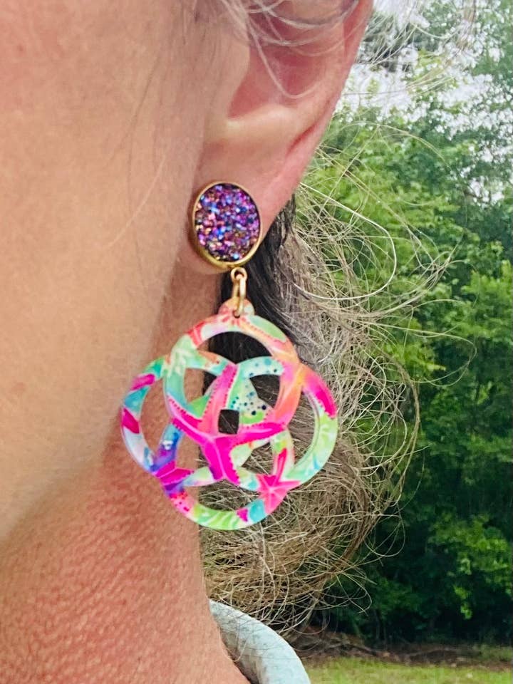 The Sundress & Sandals Casual Acrylic Dangles for wholesale by Sandy Lou Designs