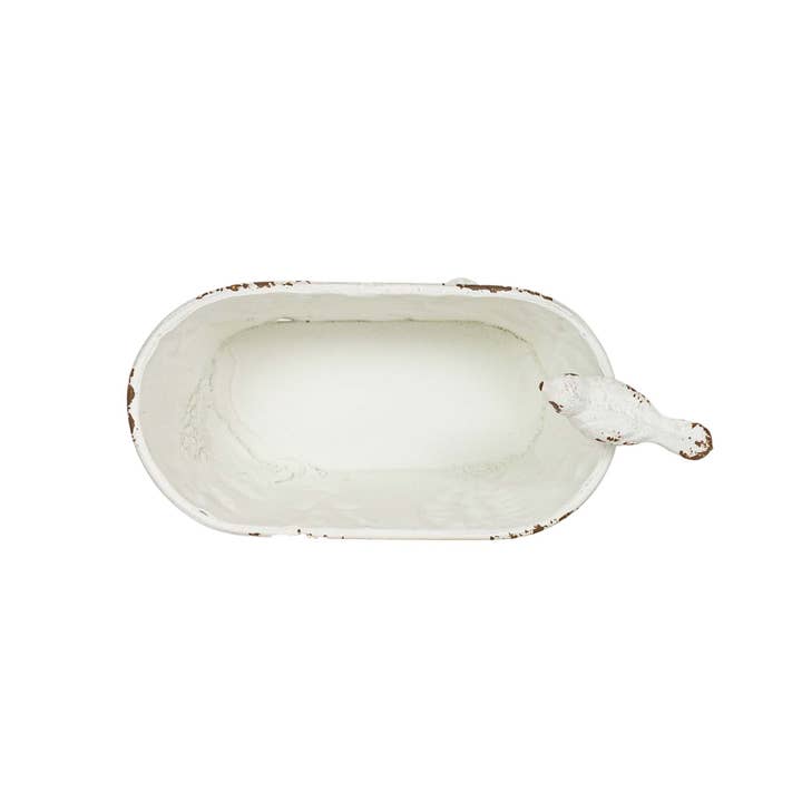 Foreside Home & Garden - Wholesale Bath Soap Dish - Lyra Vintage Clawfoot Bathtub Mini Planter White Soap Dish3