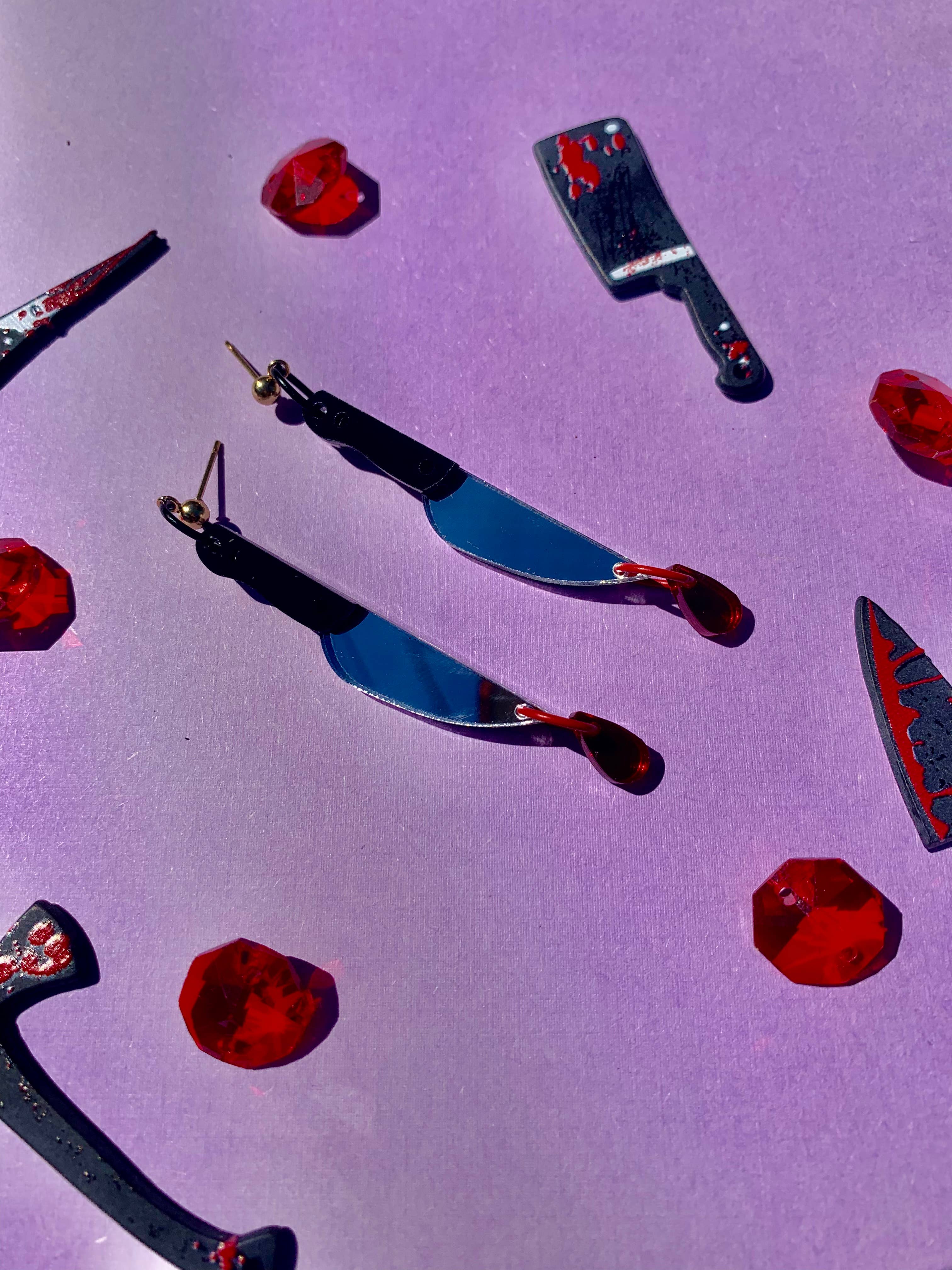 Not Picasso - Wholesale Stud/Post Earrings - Spooky Knives4