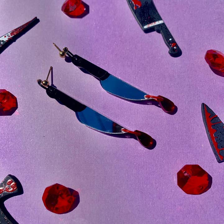 Not Picasso - Wholesale Stud/Post Earrings - Spooky Knives4