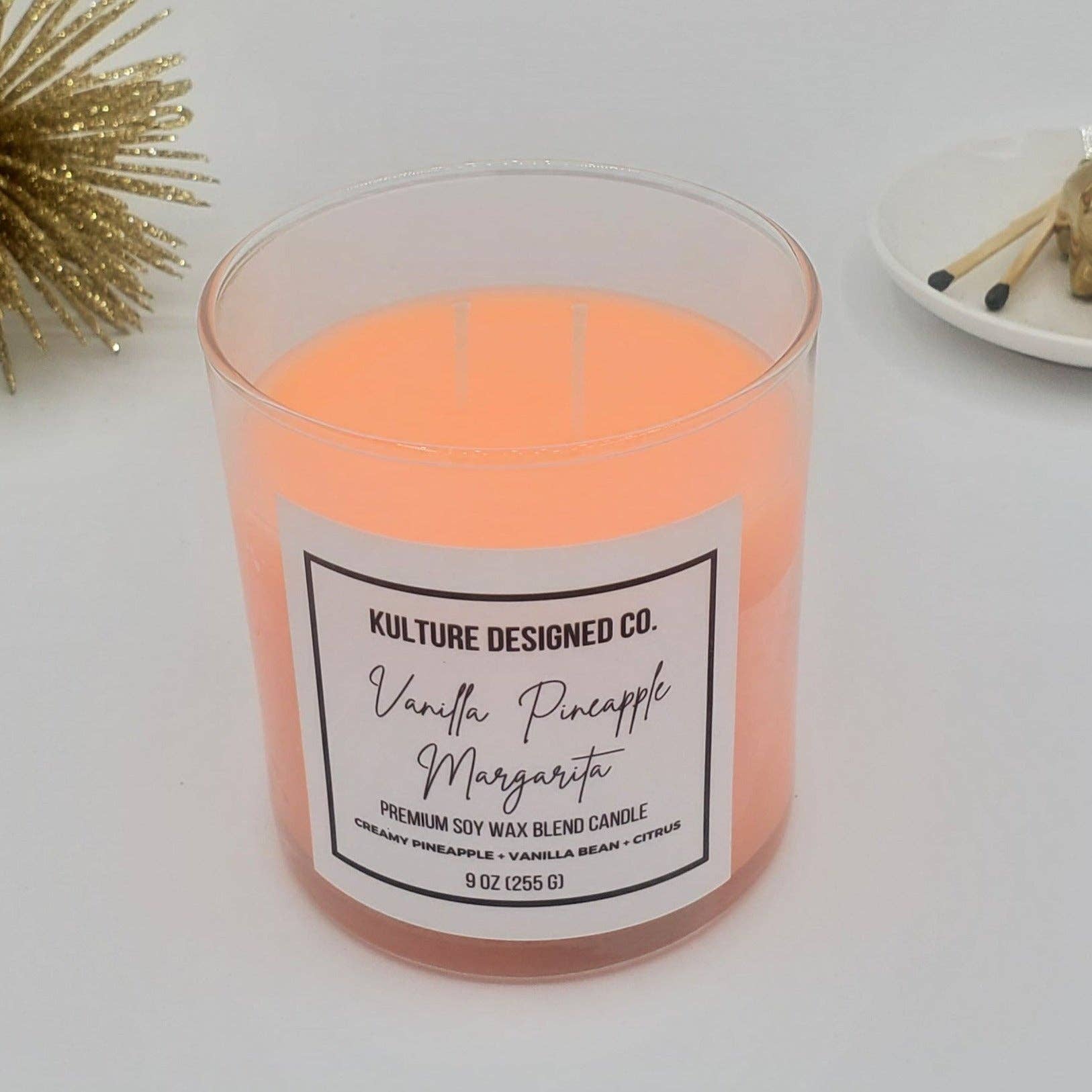 Kulture Designed Co. - Wholesale Pot/gevulde kaars - Vanille Ananas Margarita | Kaars van 9 oz2