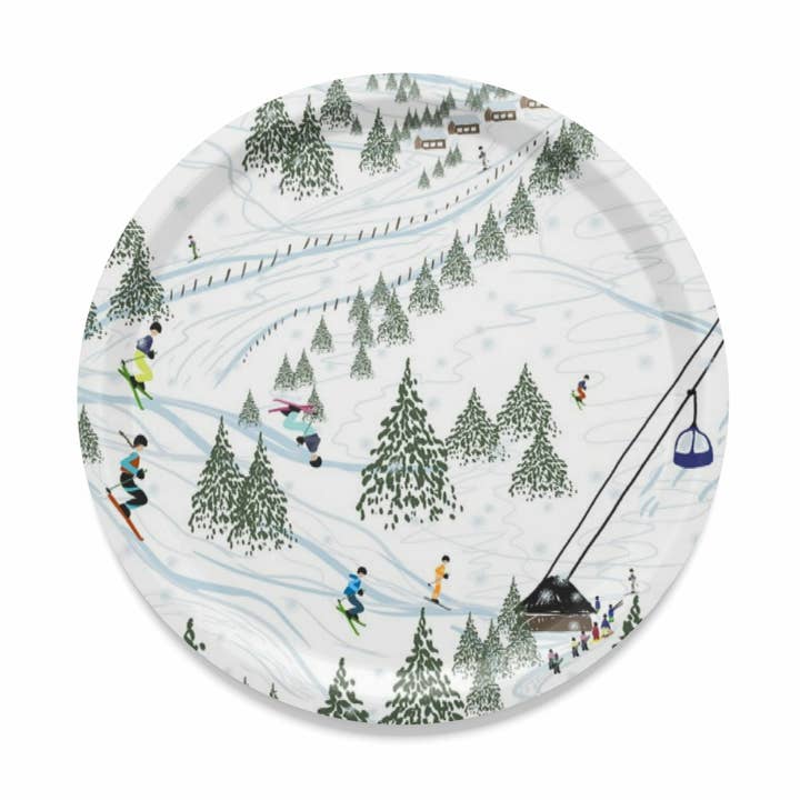 Nur Åk Offwhite/Grün Runde Platte für den Großhandel von Arvidssons Textil