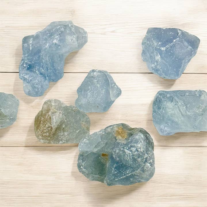 Rough Celestite Crystals for wholesale by Liv Rocks