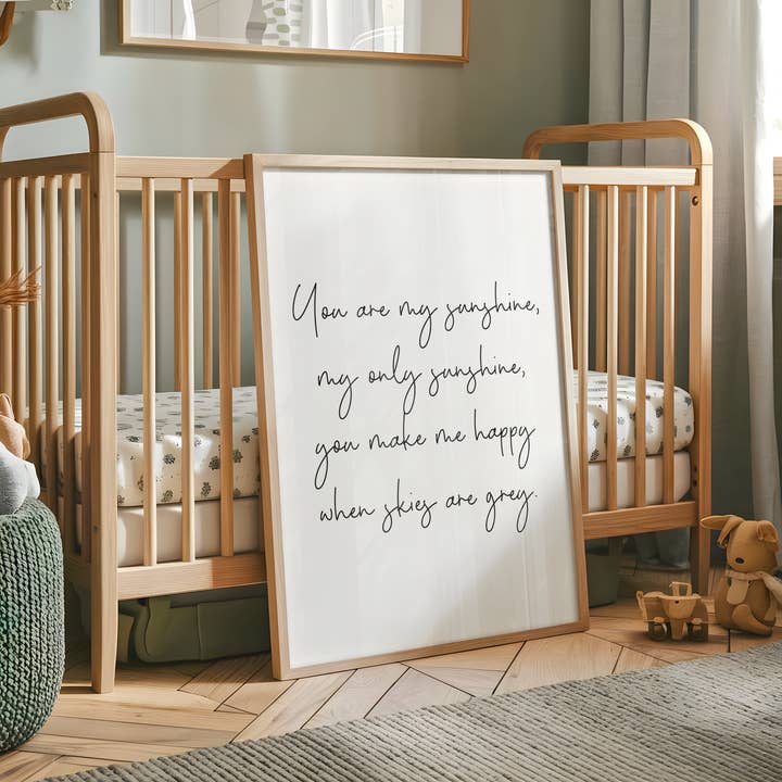 You Are My Sunshine' Nursery Rhyme Print for wholesale by Coffee and a Catfish