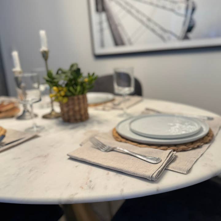 Andaluca - Wholesale Dinner & Cloth Napkin - Natural Linen Napkins Set of 4 Napkins4