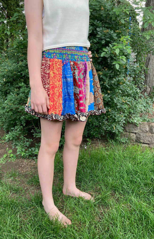 Ganesh Himal Trading - Wholesale Skirt - Women's - Recylcled Silk Short Skirt 0