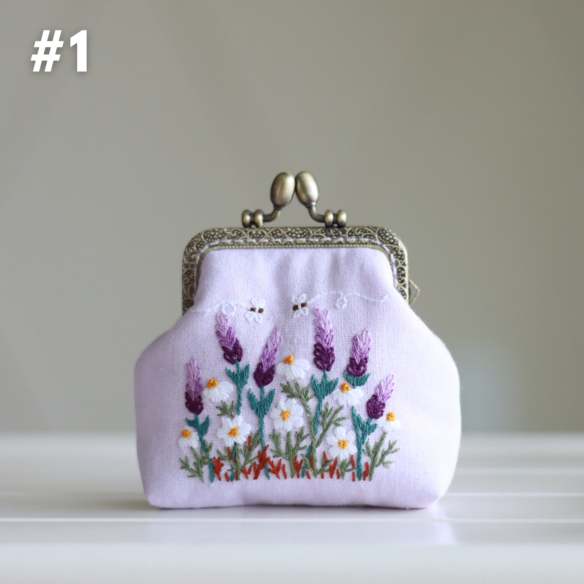 Finer Embroidery – wholesale Myntväska - Dam – Vintage blommig handbroderad portmonnä med spänne0