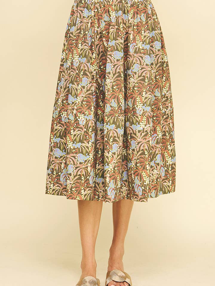JUPE MIDI PLISSÉE IMPRIMÉE - 6575SA pour la vente par PINCH