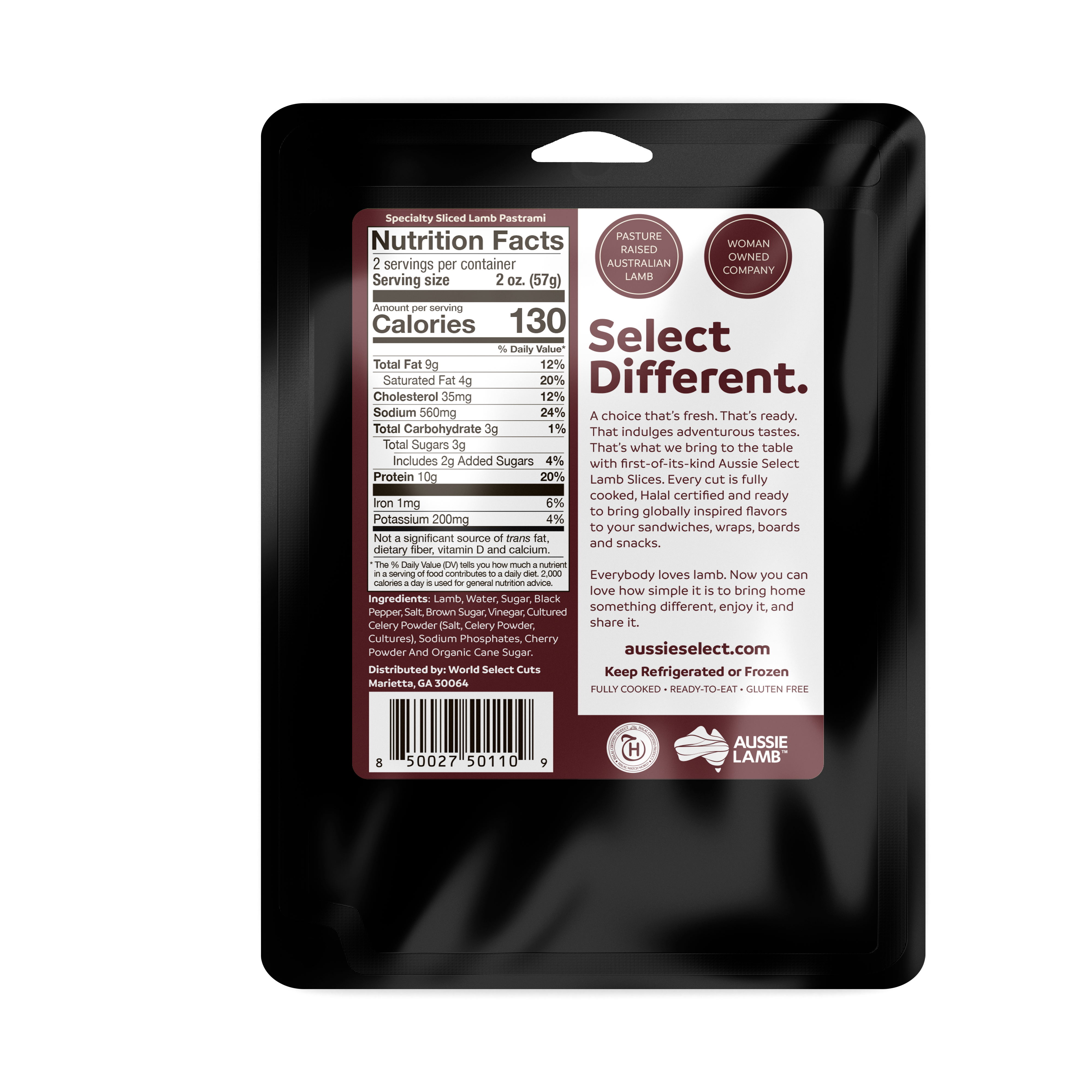 Aussie Select – Großhandel Schinken – Lamm-Pastrami in Scheiben geschnitten, 4 Unzen 2