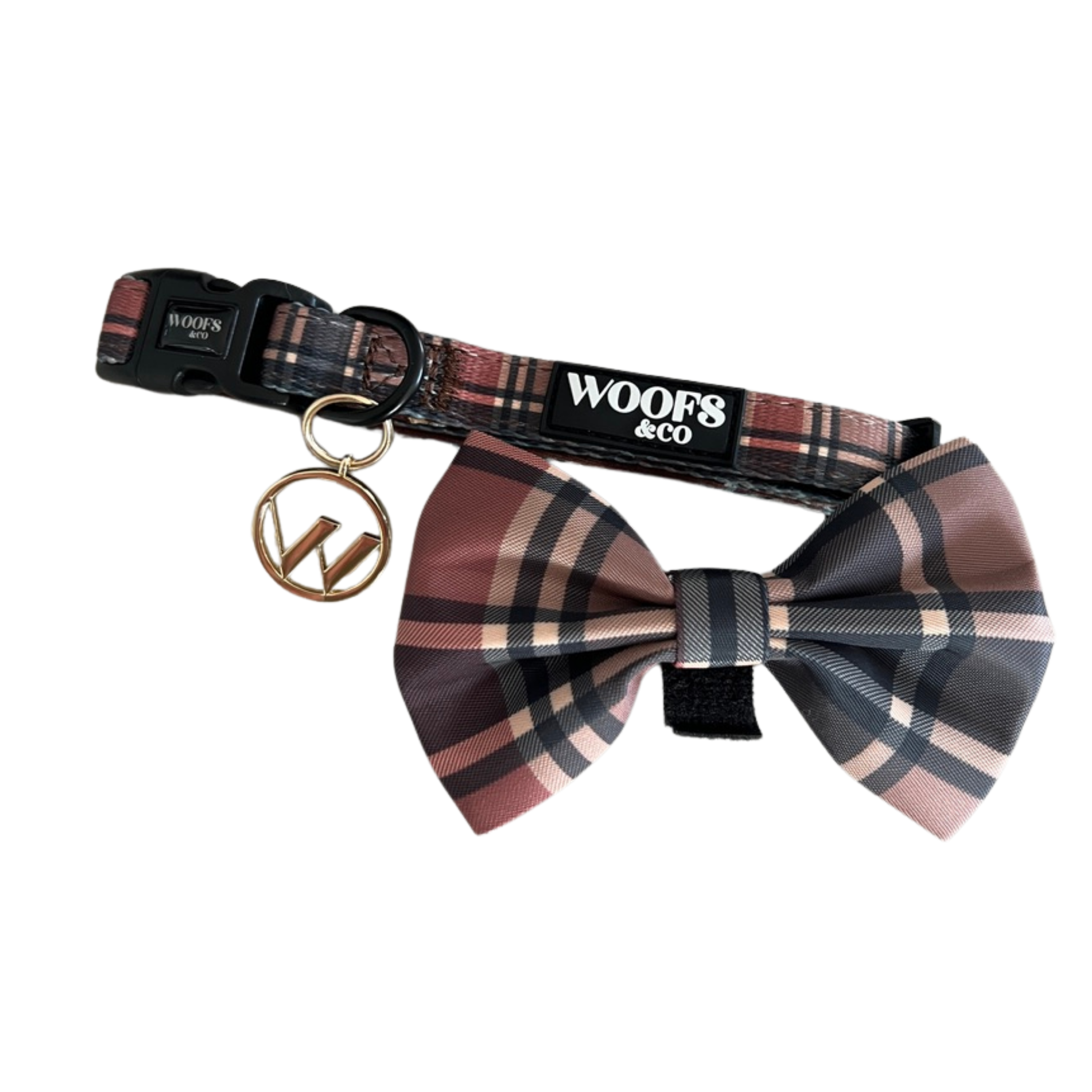 Woofs & Co – coleira - Cão por atacado – Coleira Tartan Bege Tan da Coleção Woofs & Co3