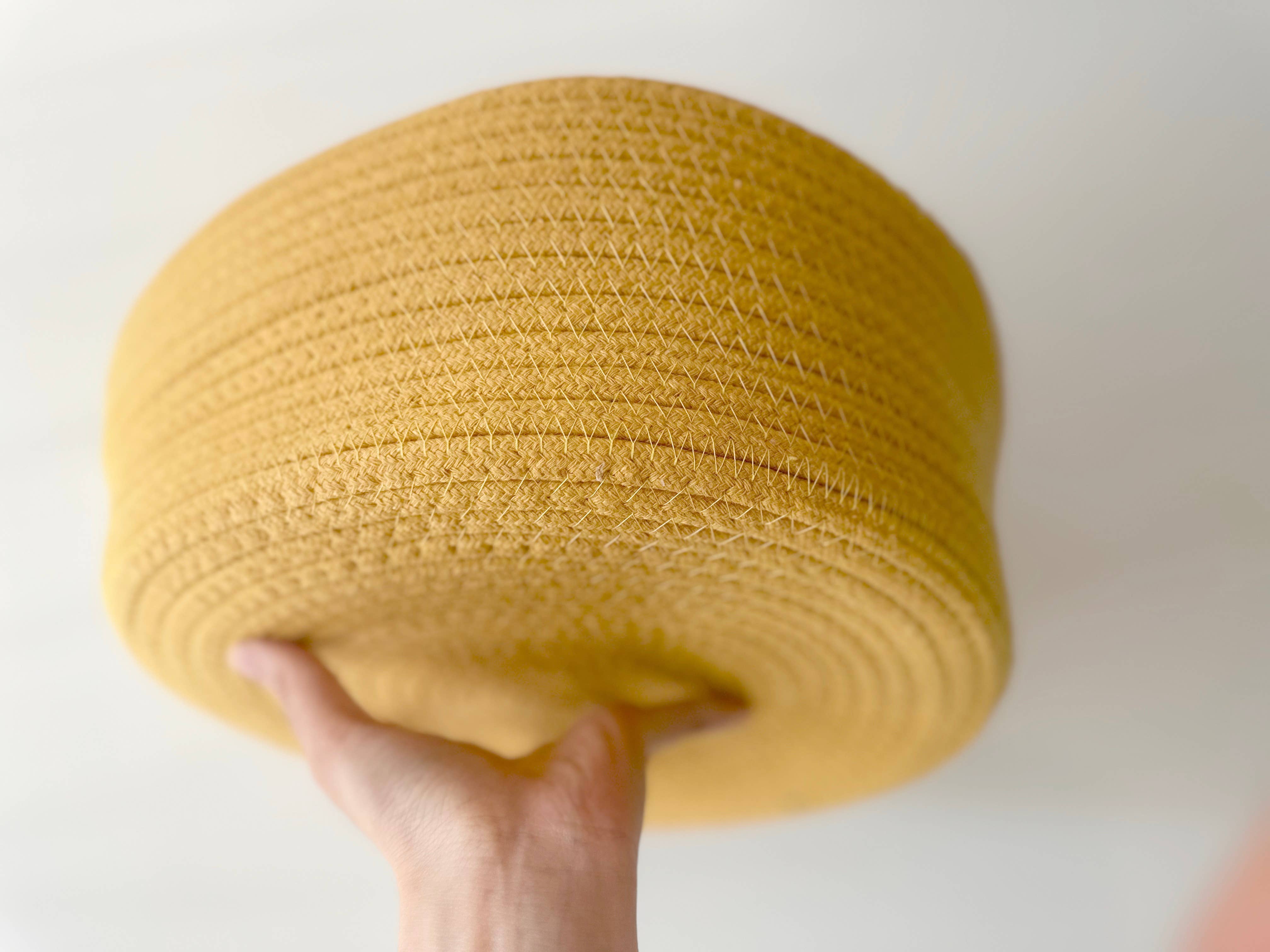 Monli Handcrafted Pet Toys - Venta al por mayor Cestas - Cesta de almacenamiento de cuerda de algodón reciclado: blanca, amarilla, verde13