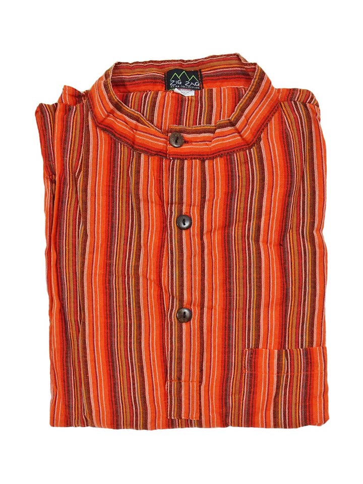 Zig Zag Asian Collection - Wholesale Button Down Shirt - Men's - Striped Cotton Kurta12