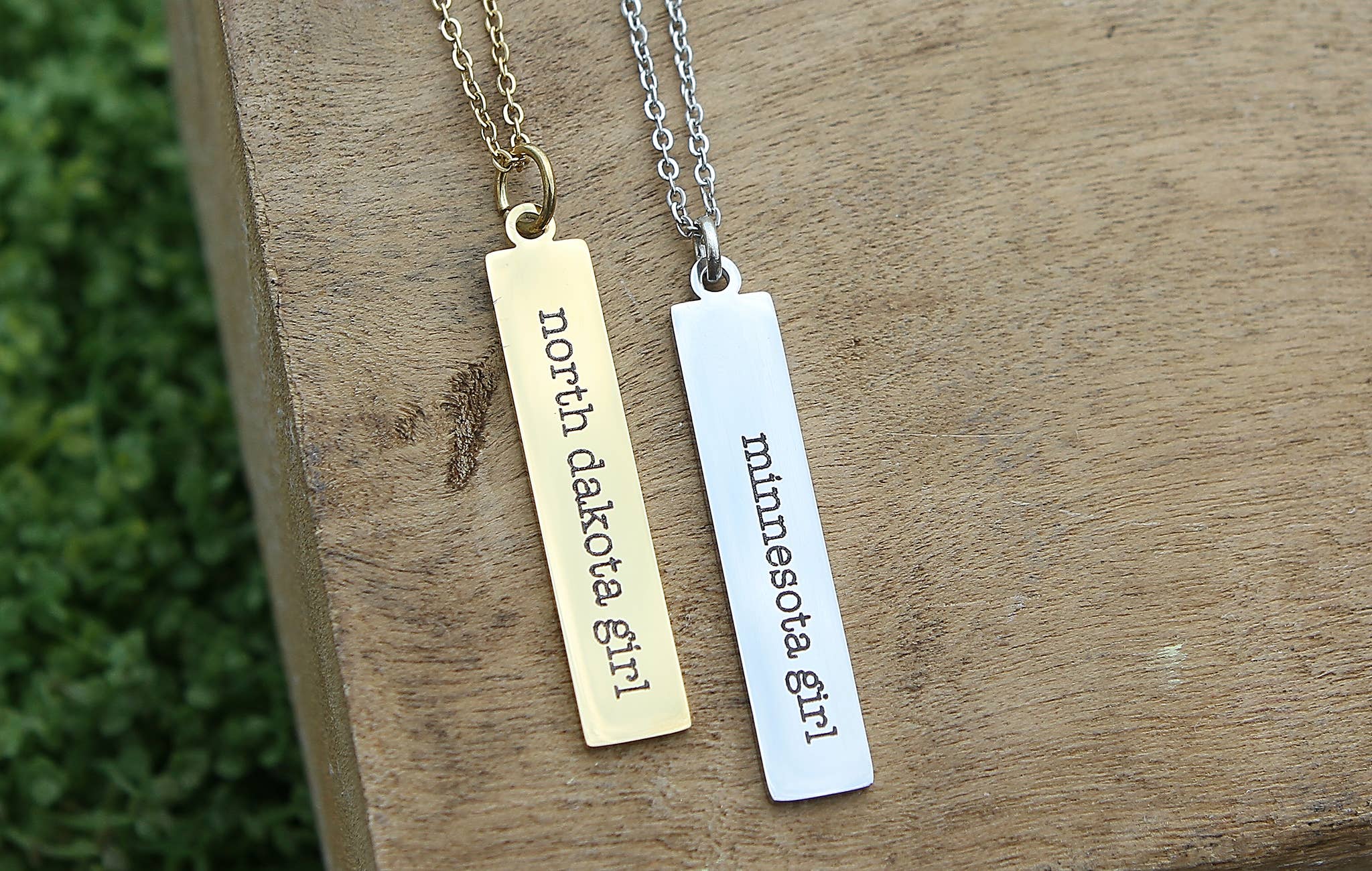 Jennifer Dahl Designs LLC - Wholesale Pendant/Charm Necklace - State Girl Engraved Bar Necklace1