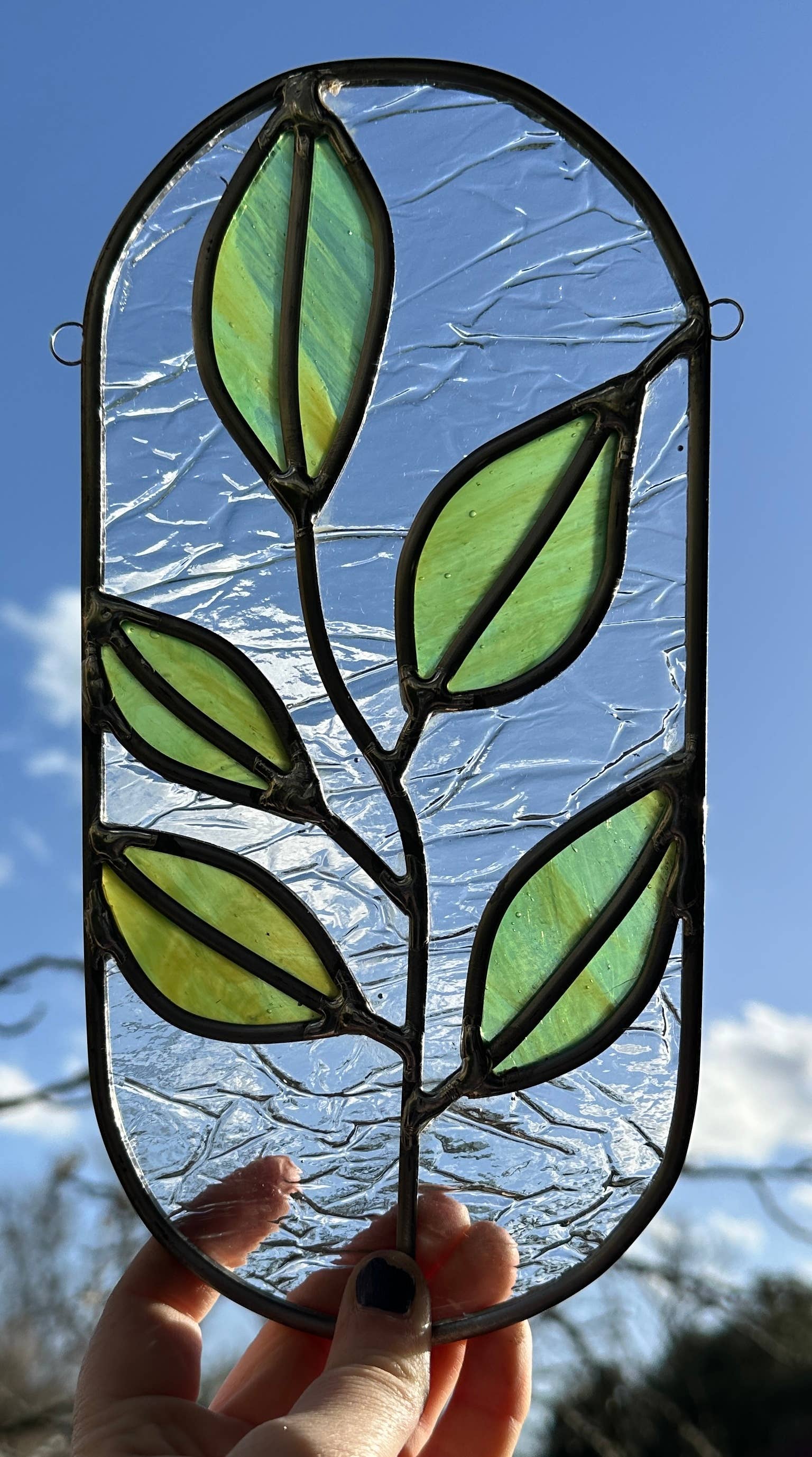 AG Glass Studio - Wholesale Suncatcher - Clear Stained Glass Vine Panel1