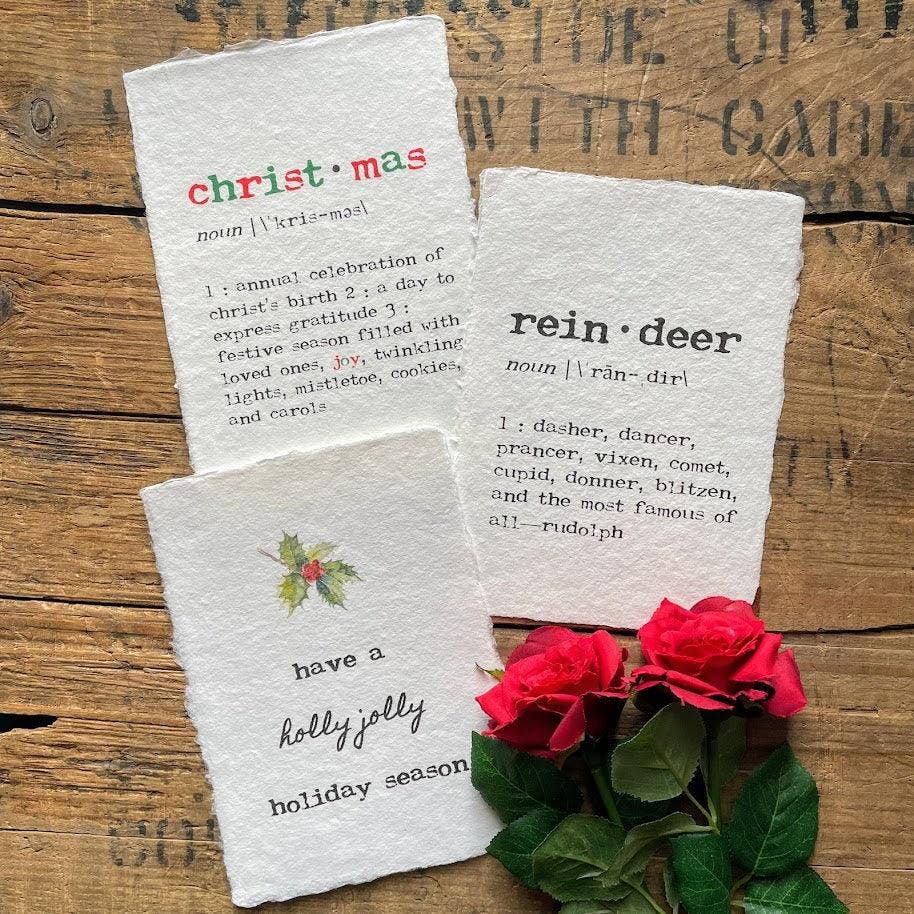 Alison Rose Vintage - Wholesale Christmas Wall Art - christmas definition print on handmade paper6