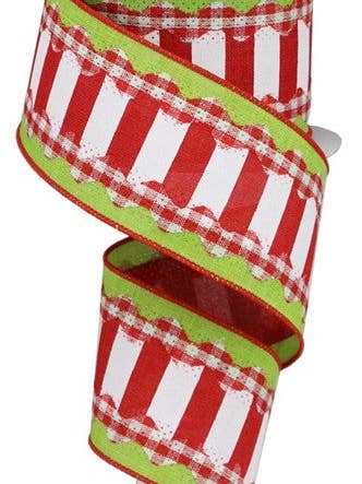 2,5 ”x10yd Gingham Ricrac/Stripe på Royal (AC) för wholesale av Waterman's Loft Inc.