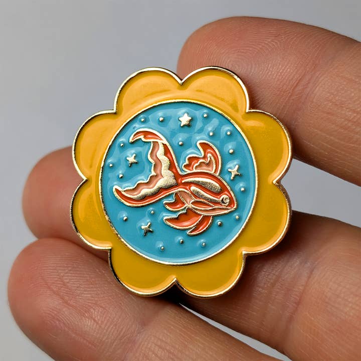 Wildkat Studio - Wholesale Lapel Pin/Button - Goldfish Gold Enamel Lapel Pin2